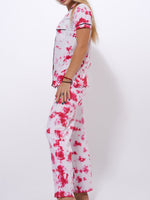 Tie Dye Women's Notch Collar Set