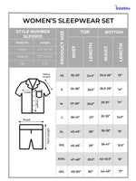 Satin Pajama Set for Women - Contrast Piping, Notch Collar, Button Down, Short Sleeve & Short Pant
