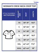 Women Crew Neck Short Crop Top | Black