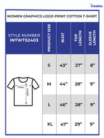 Women Graphics Logo Print T-shirt with Short Sleeves and Round Neck