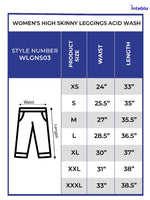 Women High skinny Leggings with acid wash