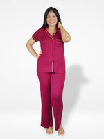 Women's Solid Color Notch collar Sleepwear -Inteblu™