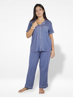 Women's Solid Color Notch collar Sleepwear Set -Inteblu™