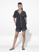 Women's Viscose Notch collar Short Sleepwear Set |Rayon Fabric -Inteblu™