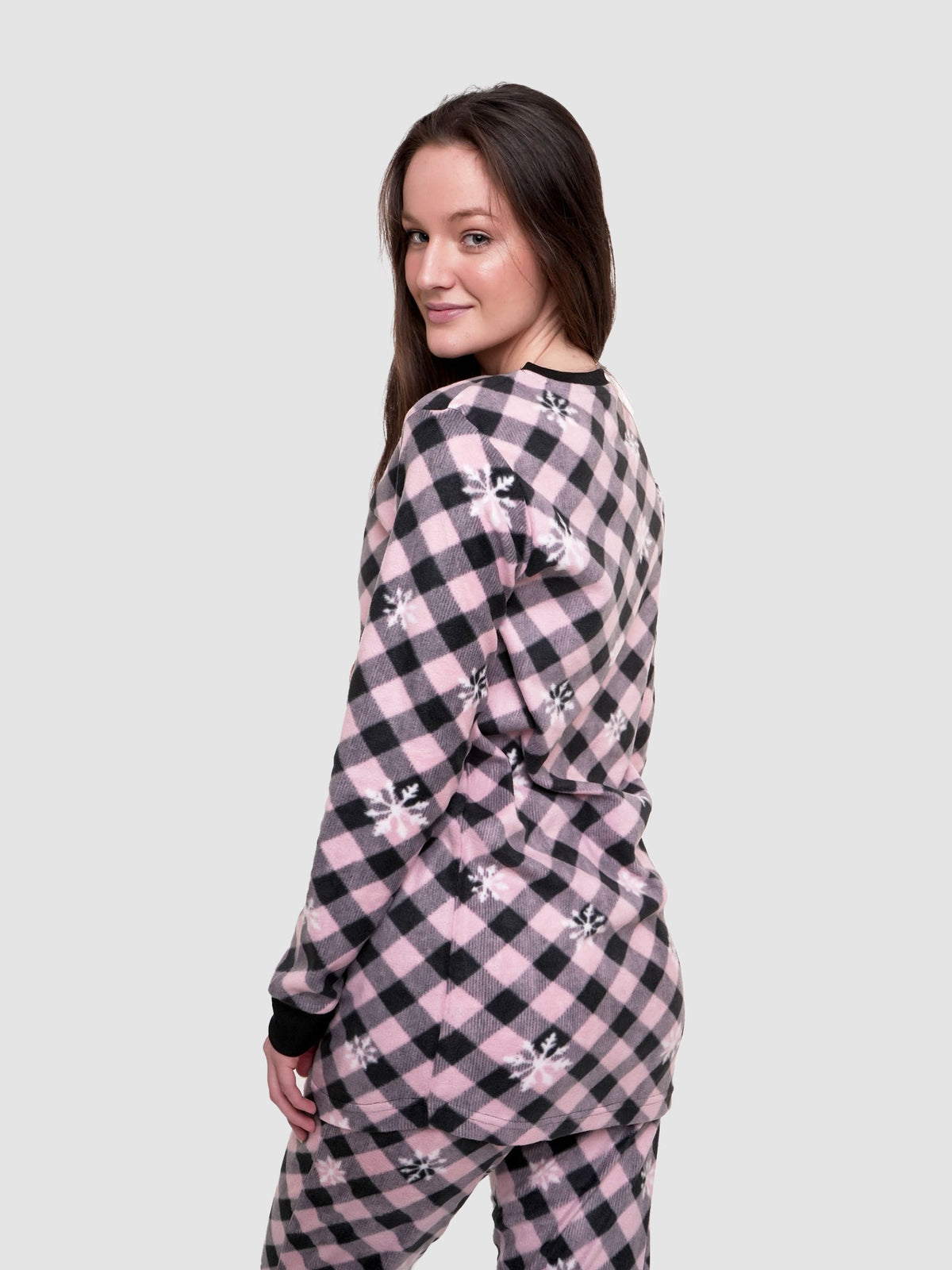 Classy Check Women Christmas Wear Pyjama Set - inteblu