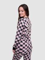 Classy Check Women Christmas Wear Pyjama Set - inteblu