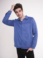 Men Casual Suede Front Button Jacket. - inteblu