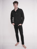 Men Casual Suede Front Button Jacket. - inteblu