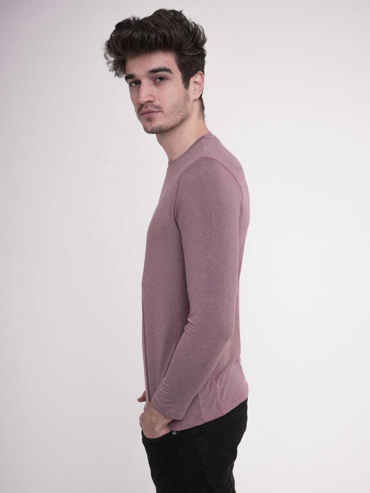 Men's Workout Long Sleeve T-Shirt - inteblu