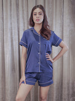 Women's Satin Notch collar Short Sleepwear Set |Satin Fabric