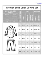 Women Solid Color Co-Ord Set| Long Sleeve| Off White