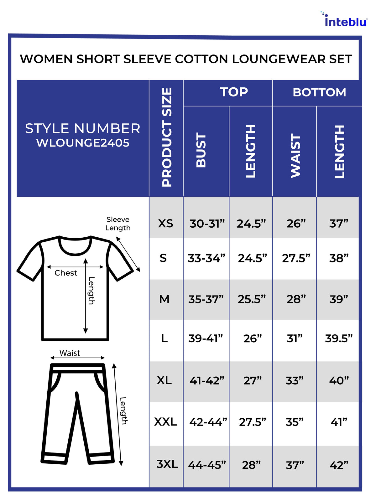 Women Short Sleeve Cotton Loungewear Set