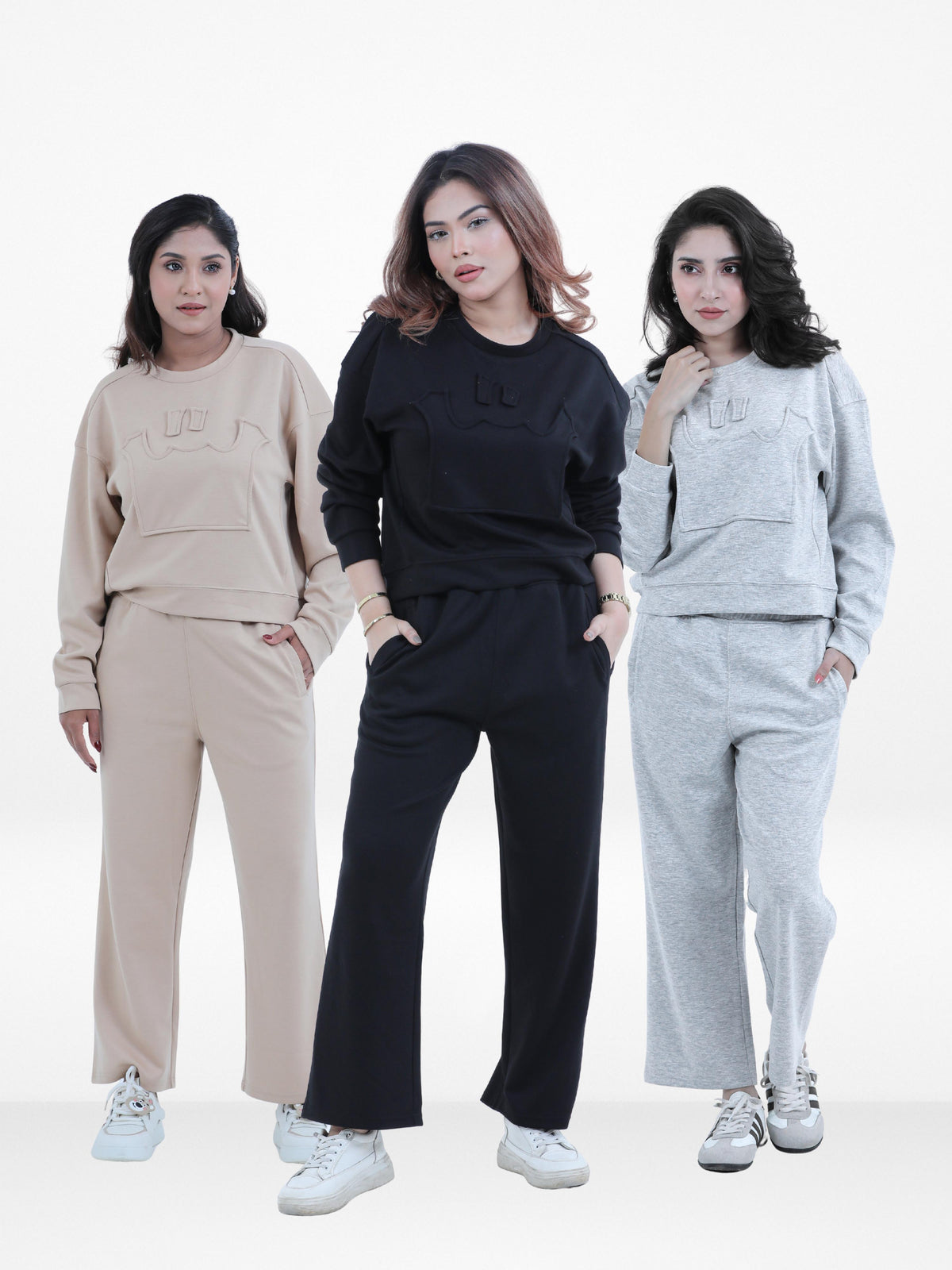 Women’s Two-Piece Sweatshirt Set – Long Sleeve Top & Jogger Pants, Scuba Knit Fabric | Comfortable & Stylish Lounge Wear