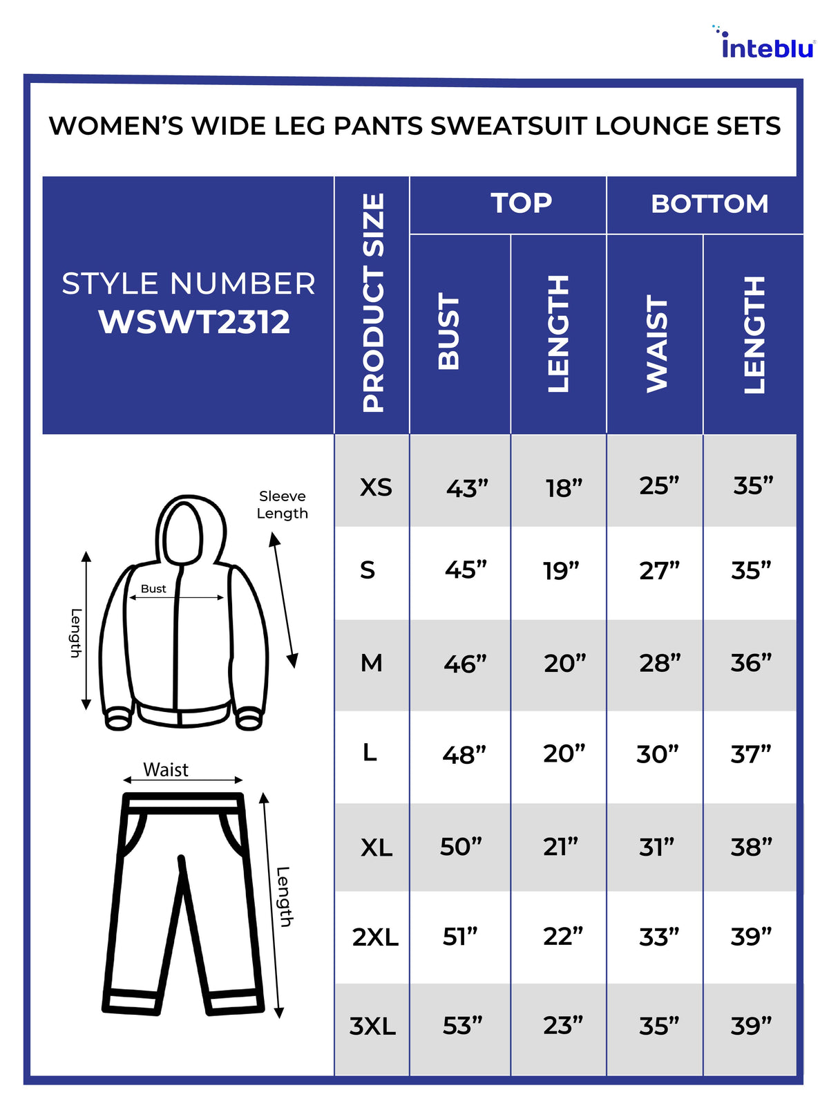 Women Black Hoodies Wide Leg Pants Sweatsuit Lounge Sets