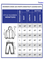 Women Black Hoodies Wide Leg Pants Sweatsuit Lounge Sets