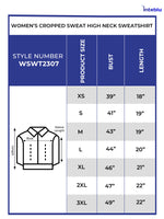 Ladies Cropped Sweat High Neck Sweatshirt In Black Color