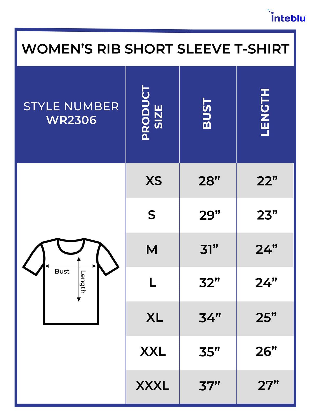 Women Navy Rib Short Sleeve T-Shirt