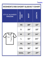 Women Navy Rib Short Sleeve T-Shirt