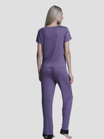 Women sleepwear Set Contrast Lace - inteblu