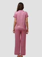 Women's Printed Night Suit Set of Shirt & Pyjama, Night wear Dress - inteblu