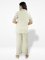 Women Night Suit Set, Biscuit Color Nightwear Dress