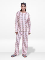 Women’s Crew Neck Collar Sleepwear Set – Long- Sleeve All Over Print Pajama Top &amp; Shorts | Soft, Lightweight &amp; Comfortable Nightwear