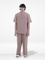 Men's Short Sleeve Shirt & Long Pant Set| Copper