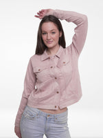 Women Button Regular Fit Suede peach whip Short Coat Jacket