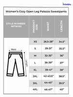 Women’s Cozy Open Leg Palazzo Sweatpants – Soft Relaxed Fit Lounge Pants with Drawstring Waist & Side Pockets |Black