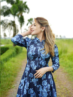Women’s Floral Print Crepe Maxi Dress – Mystical Long Dress for Casual & Evening Wear