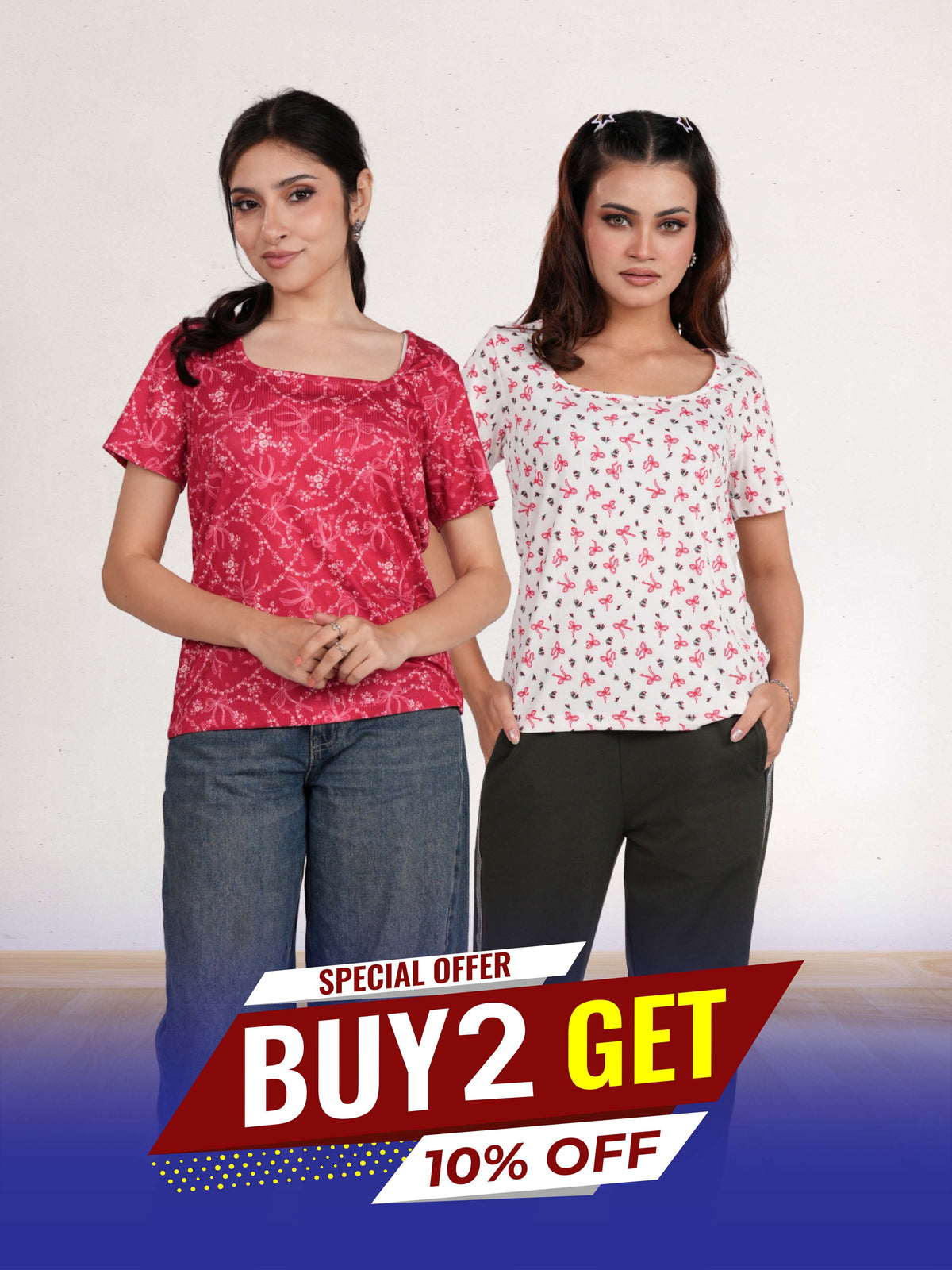 Women's Regular Fit Crew Neck Tee Shirt Short Sleeve All Over Print T-Shirt | Soft & Comfortable