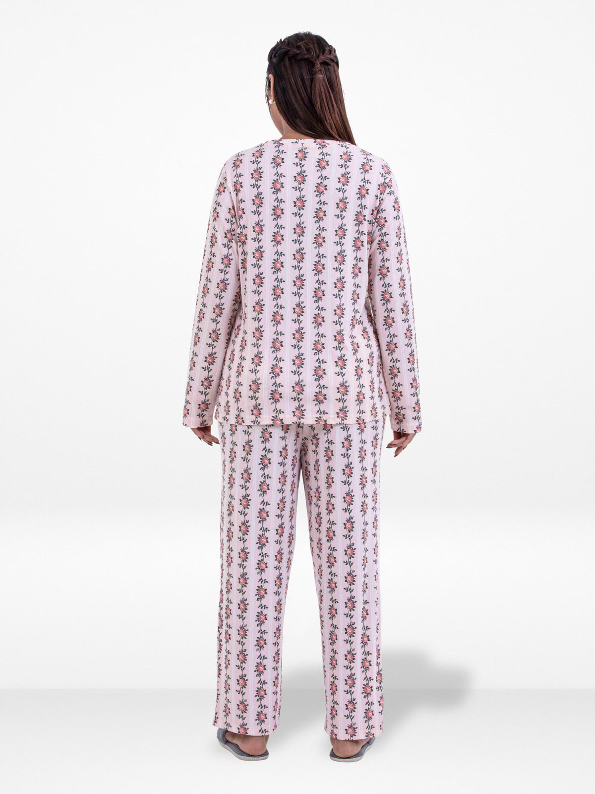 Women’s Crew Neck Collar Sleepwear Set – Long- Sleeve All Over Print Pajama Top &amp; Shorts | Soft, Lightweight &amp; Comfortable Nightwear