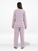 Women’s Crew Neck Collar Sleepwear Set – Long- Sleeve All Over Print Pajama Top &amp; Shorts | Soft, Lightweight &amp; Comfortable Nightwear