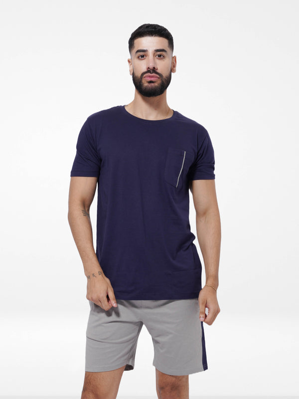 Men's T-Shirt & Shorts Lounge Set Blue