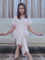 Women Printed Night Suit Set of Shirt & Pyjama, Night wear Dress