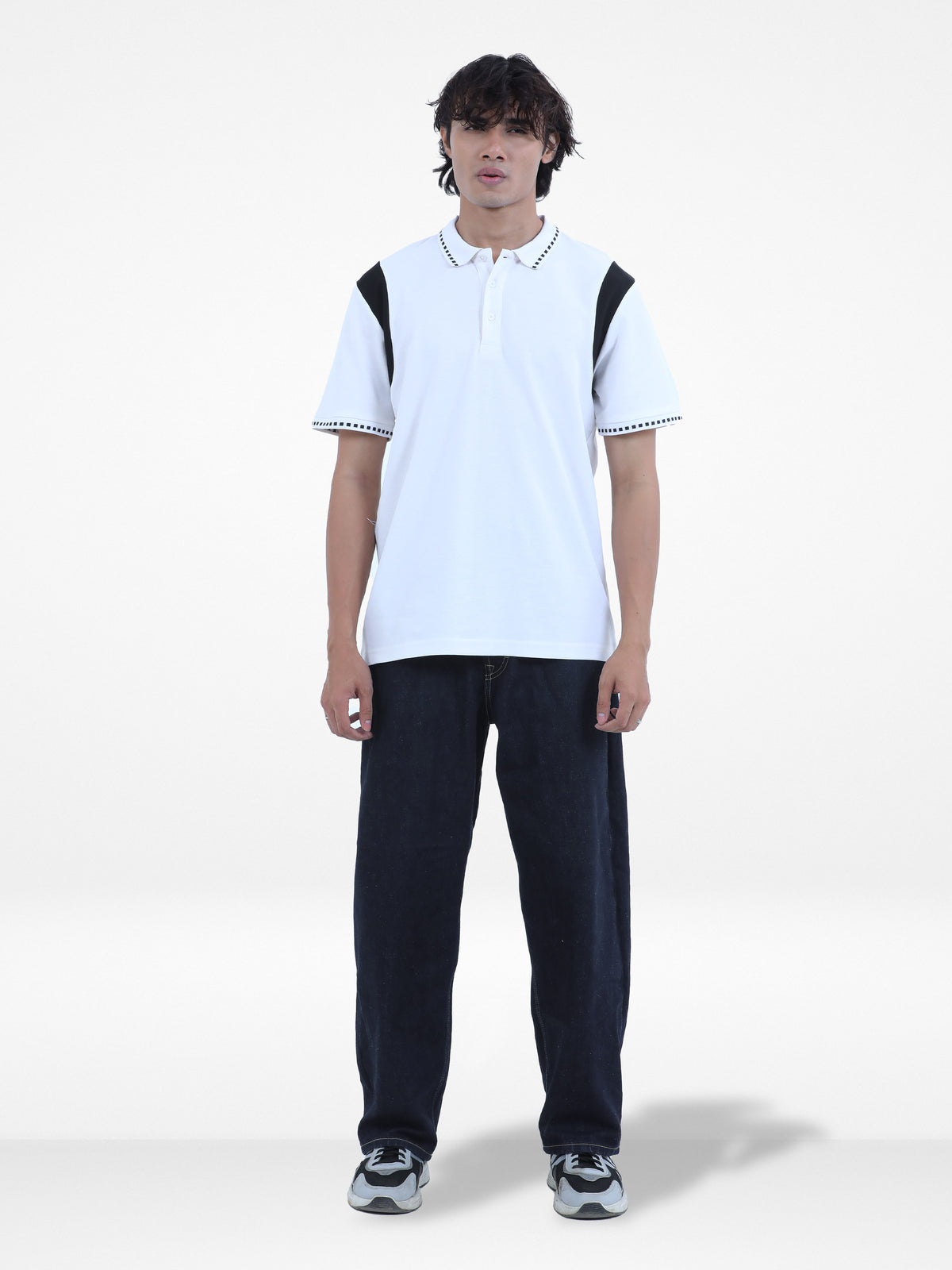 Men’s Reguler-Fit Cotton Pique Polo Shirt – 100% Cotton Casual Top | Jacquard Collar & Short Sleeves | Three-Button Placket | Smart Everyday Wear
