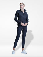 Ladies leopard Full Zipper Jacket Set