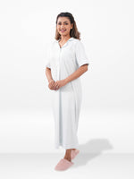 Women’s Notch Collar Long Top – Short Sleeve Casual Tunic | Stylish Everyday Wear Blouse