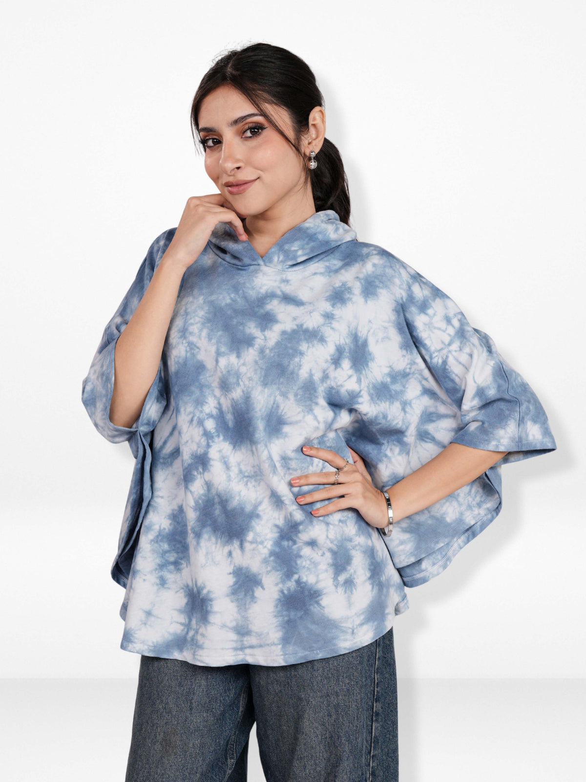 Women’s Tie-Dye Hoodie – Frankie Short Sleeve Pullover Hooded | Casual Comfortable Hooded Top for Everyday Wear