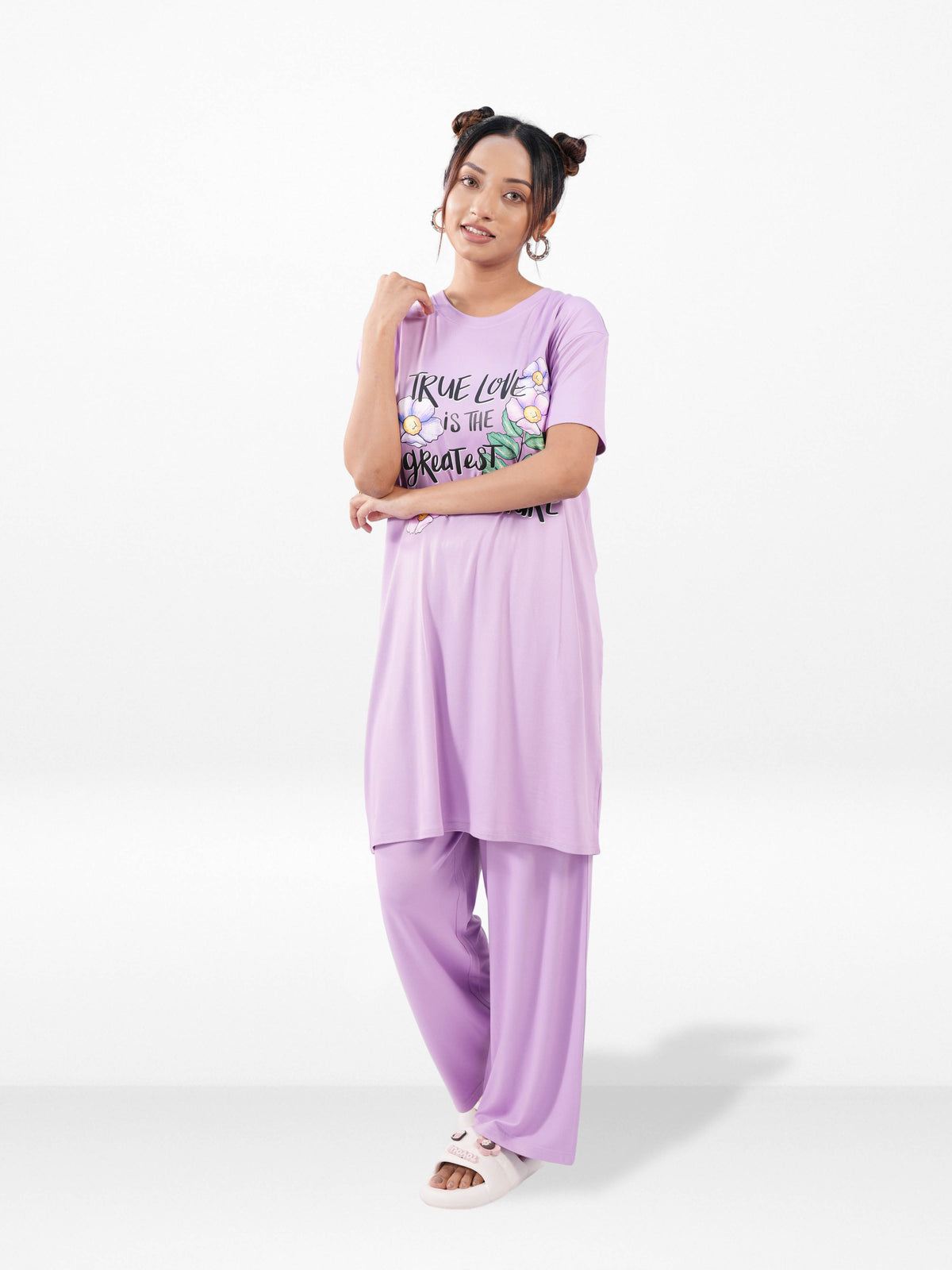 Women’s Long Tunic Top & Pant Set – 2 Piece Pajama & Loungewear Outfit for Women | Soft Comfortable Everyday Wear