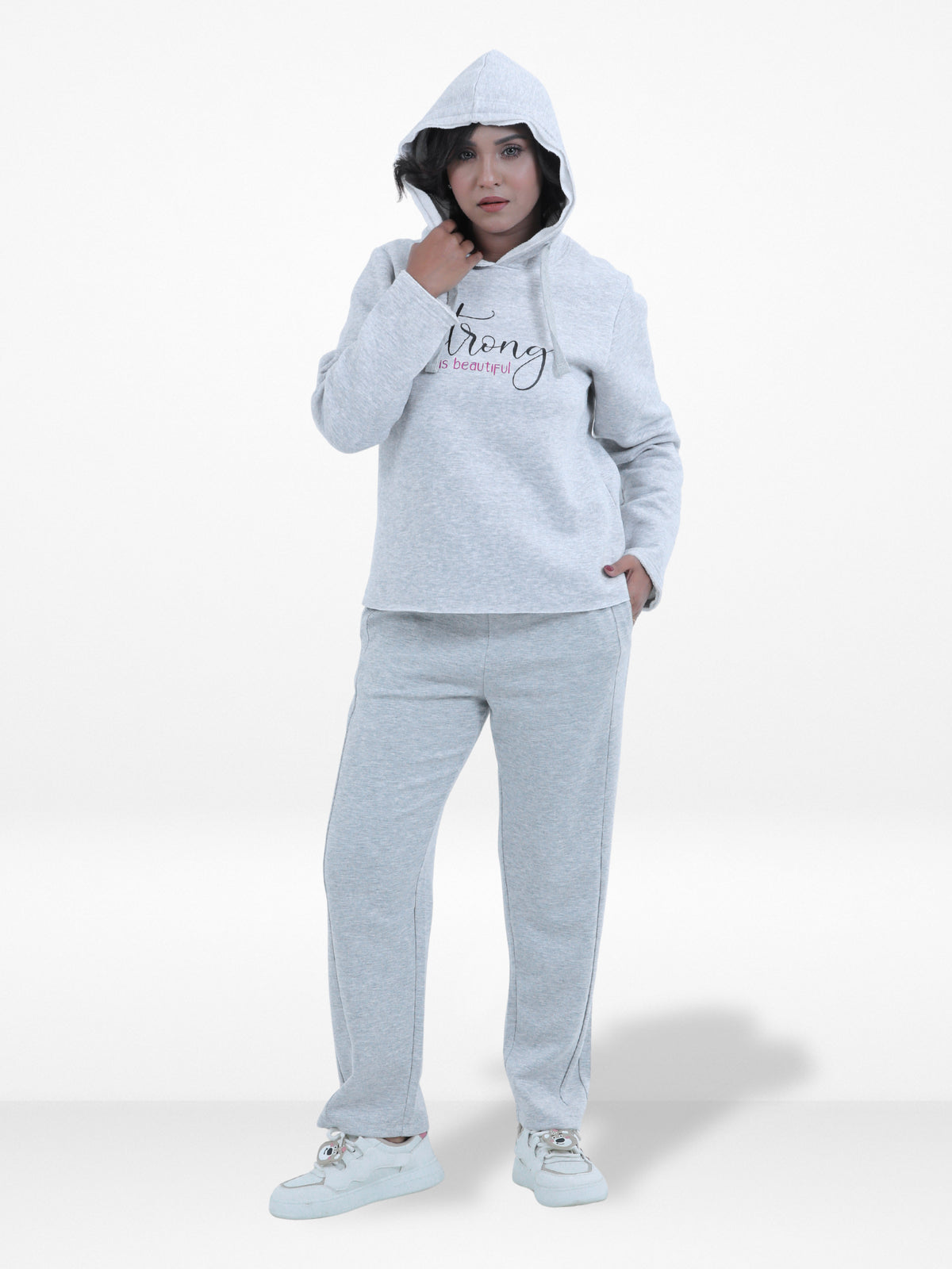 Women’s Fleece Winter Warm Hooded Corset Top Pants Set – Soft Brushed Fleece 2-Piece Set, Cozy Long Sleeve Hoodie & Pants