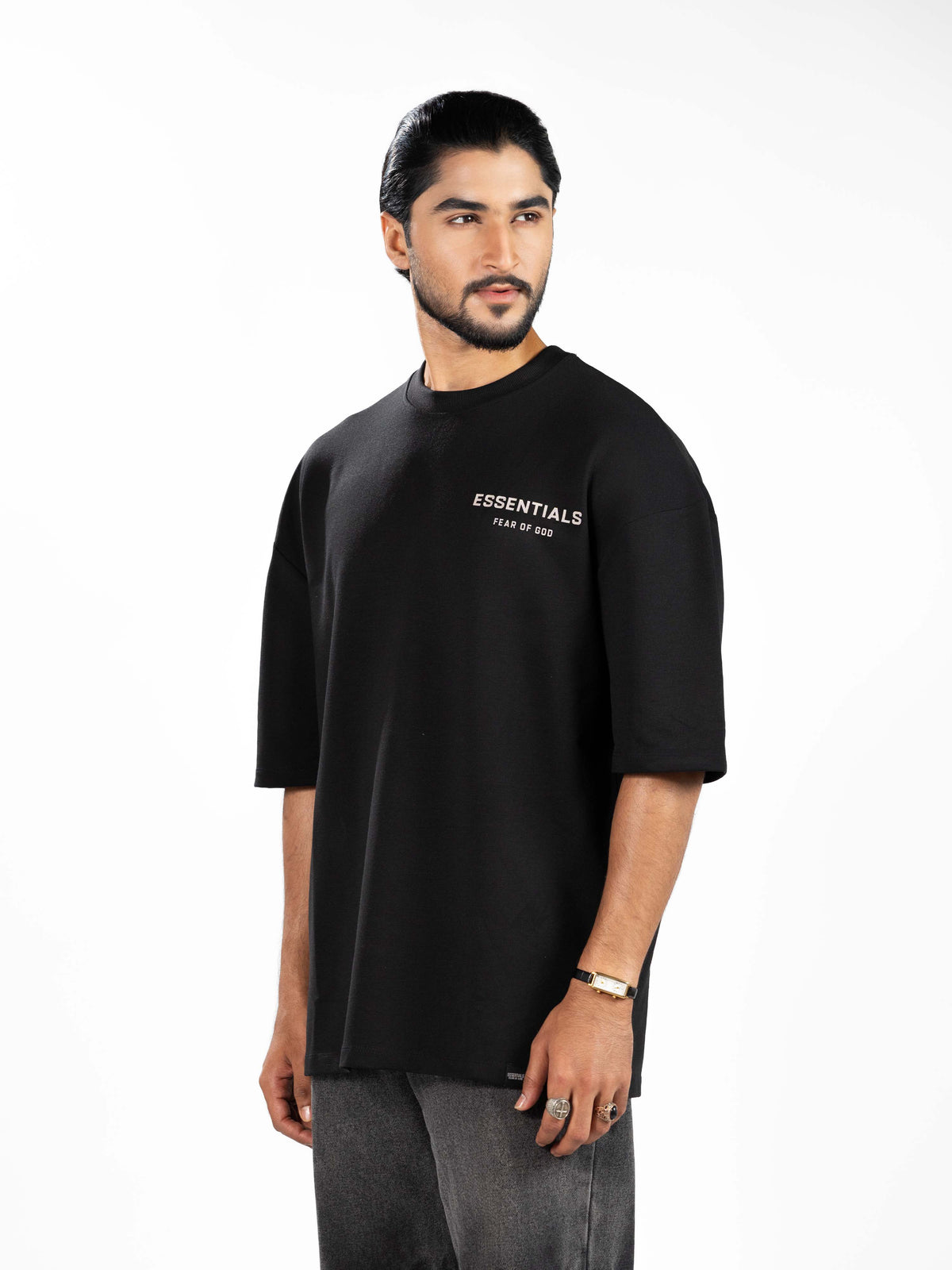 Men’s Oversized Drop Shoulder Graphic T-Shirt – Short Sleeve Crew Neck Tee | Casual Streetwear Top with Front & Back Print