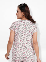 Women’s Short Sleeve Button-Down Top | Printed Sleepwear Shirt | Soft & Stretchy Yummy Rib Fabric | Lounge Top - Blushing Bride