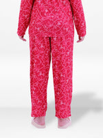 Women’s Printed Pajama Pants | Soft & Stretchy Sleepwear Trousers | Elastic Waist Lounge Pants | Yummy Rib Fabric - Crimson