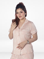 Women Printed Night Suit Set of Shirt & Pyjama, Night wear Dress