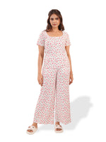 Women's Casual Pants Trendy Loose Trousers High Waist Wide Leg Cropped Palazzo with Pockets