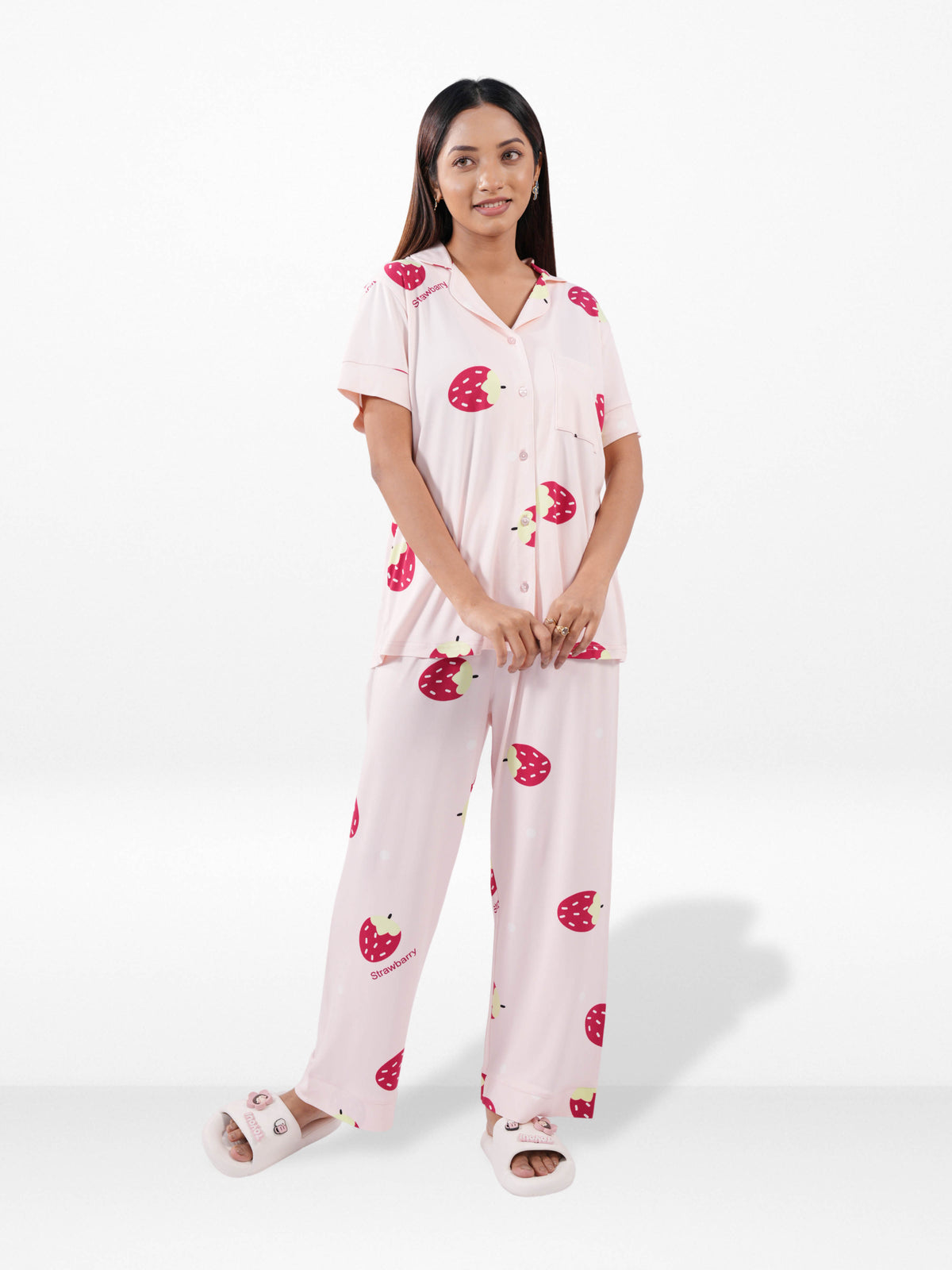 Women’s Printed Night Suit Set – Shirt & Pyjama | Soft Nightwear Dress, 2 Piece Sleepwear for Women, Comfortable Loungewear