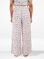 Womens All Over Printed Crop Top and Long Bottom Set Crew Neck Half Sleeve Tee & Matching Bottom | Trendy Casual Two-Piece Wear - Blushing Bride