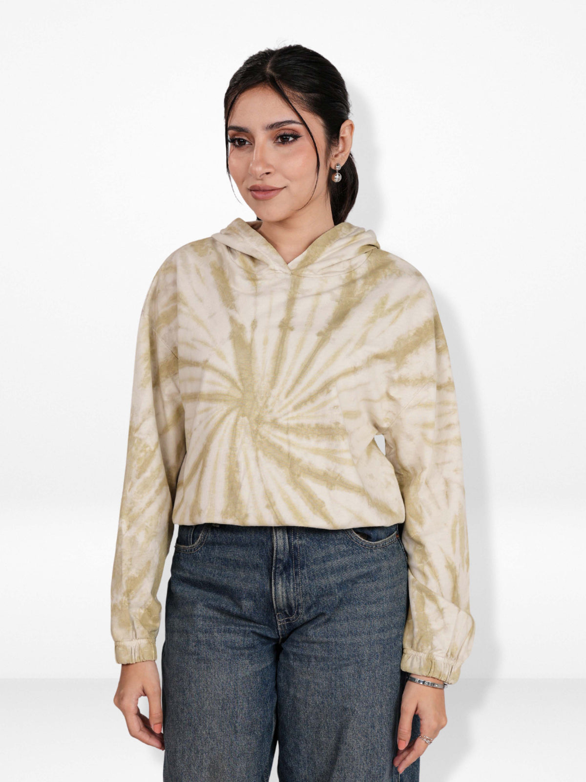 Women’s Tie-Dye Casual Hoodie – Long Sleeve Soft Pullover | Modern Printed Hoodie for Everyday Wear