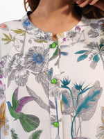Women’s Floral All Over Print Long Sleeve Shirt – Soft Casual Coverd Button-Down Blouse